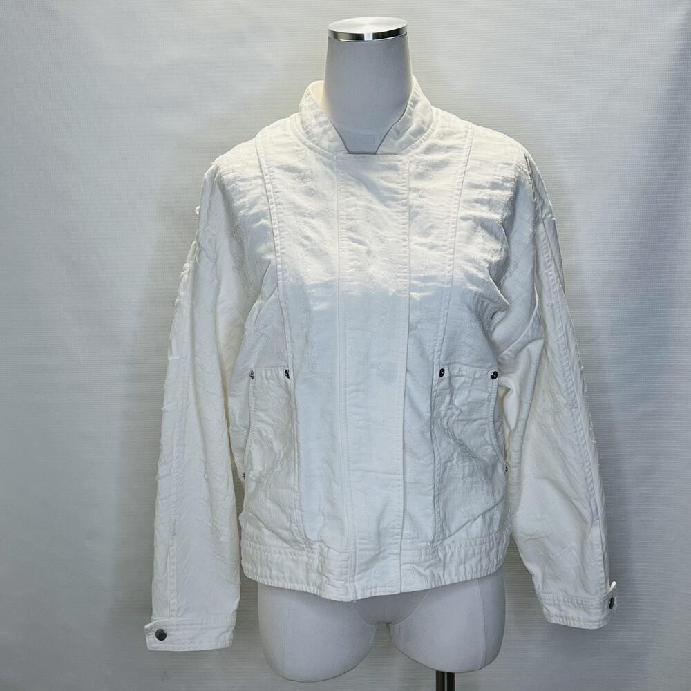 Free People Jacket Womens Large Textured Full Zip Button Boho Casual